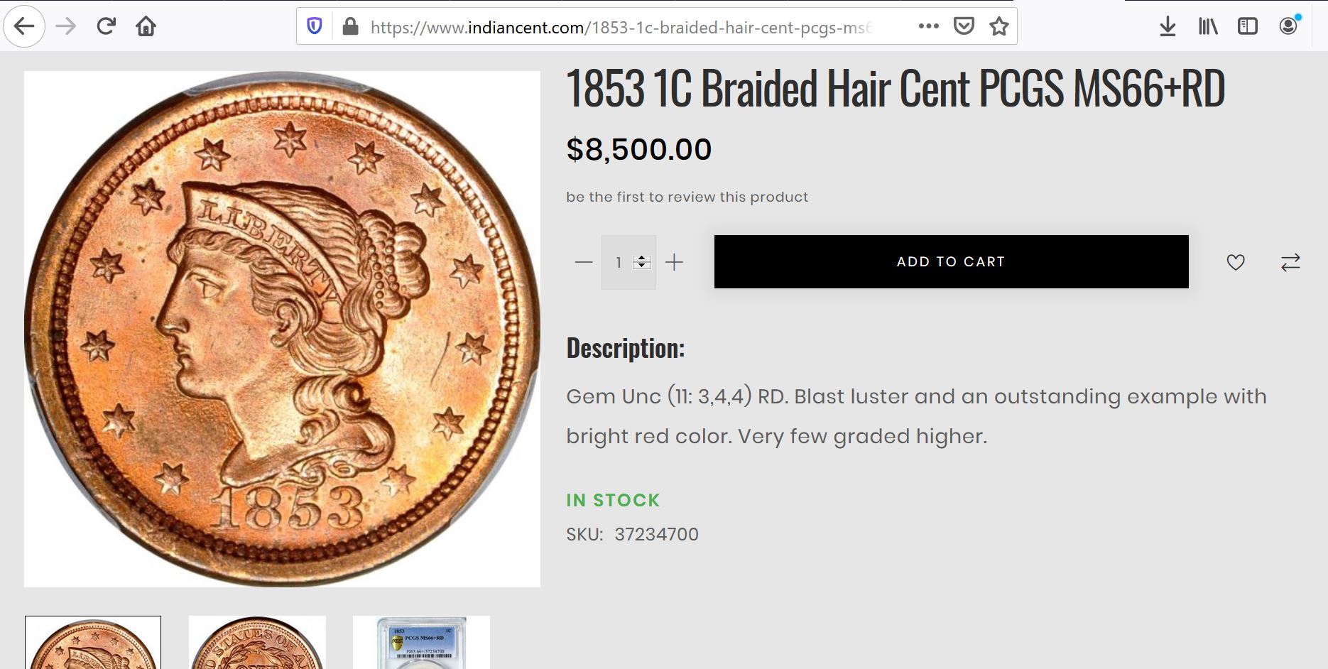 1853-1c-Braided-Hair-Large-Cent-#5